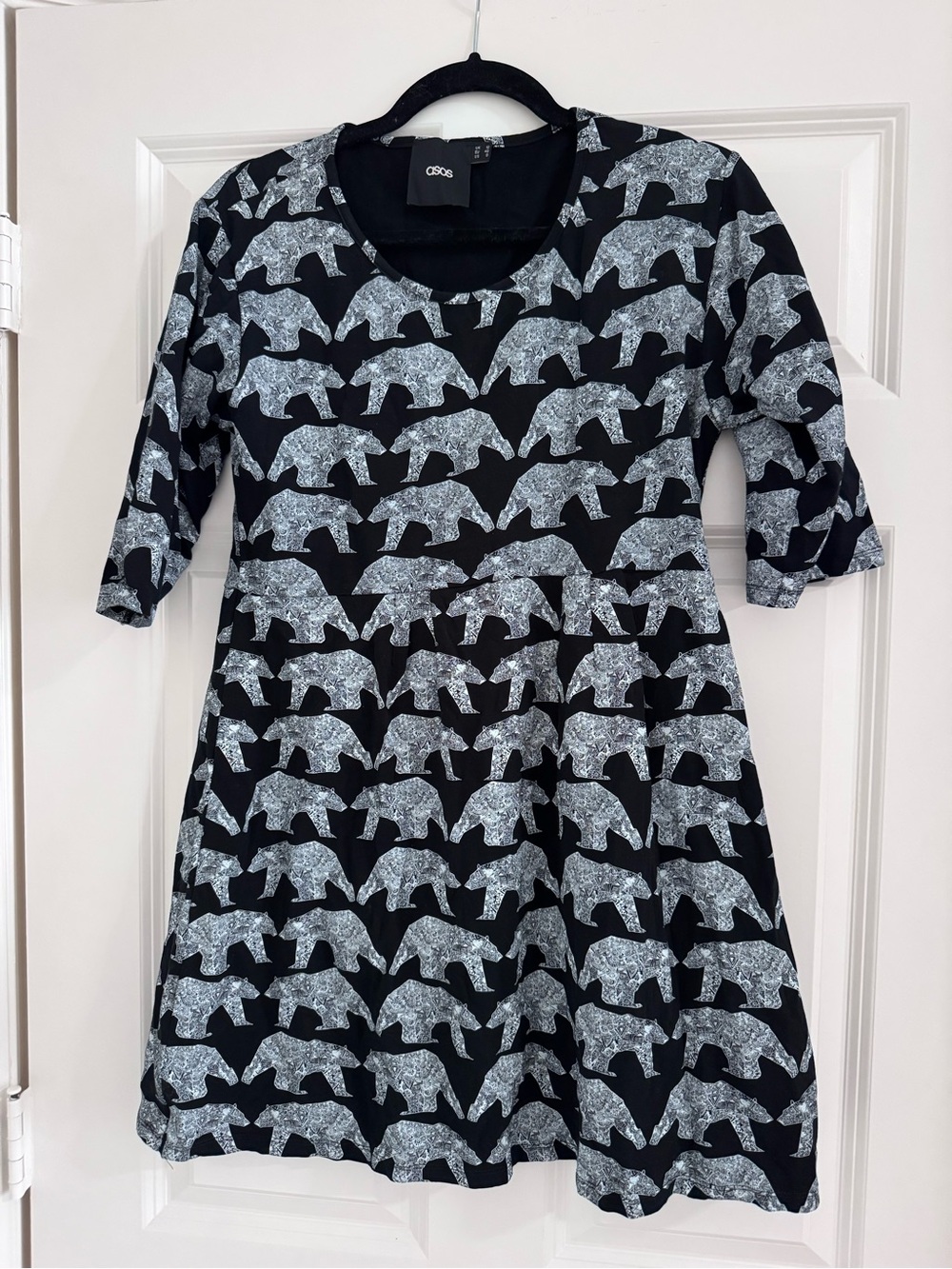ASOS Black Dress with Polar Bear Pattern